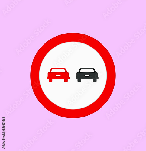 Forbidden overtaking traffic signs icons. illustration for web and mobile design.