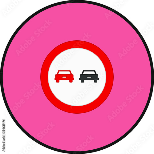 Forbidden overtaking traffic signs icons. illustration for web and mobile design.