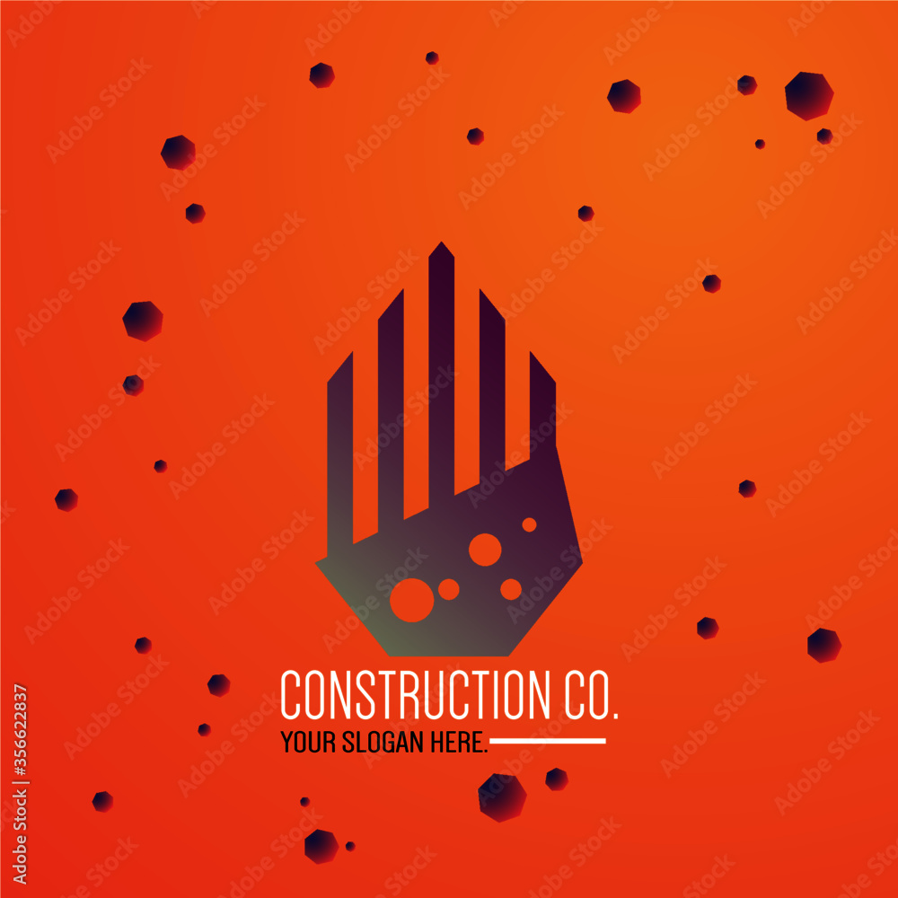 Obraz premium Construction company flat logo