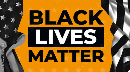 Black lives matter. USA flag on a white table. Vector illustration.