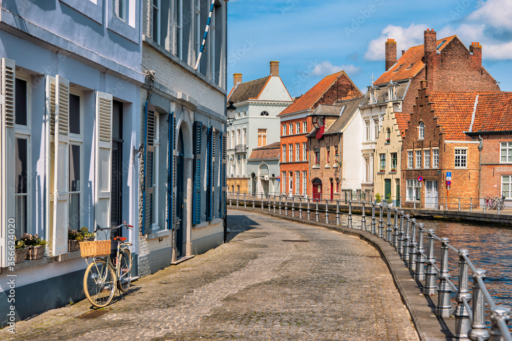 narrow street in Bruges Belgium
