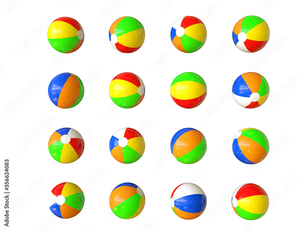varieties of beach ball isolated on white. varieties of beach ball isolated on white.