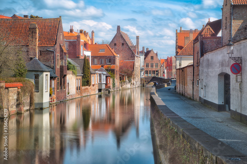 canal in bruges belgium photo