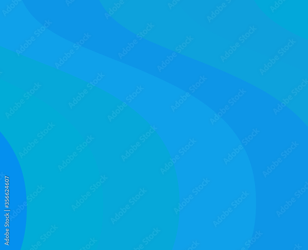 Blue background with waves in a flat style.