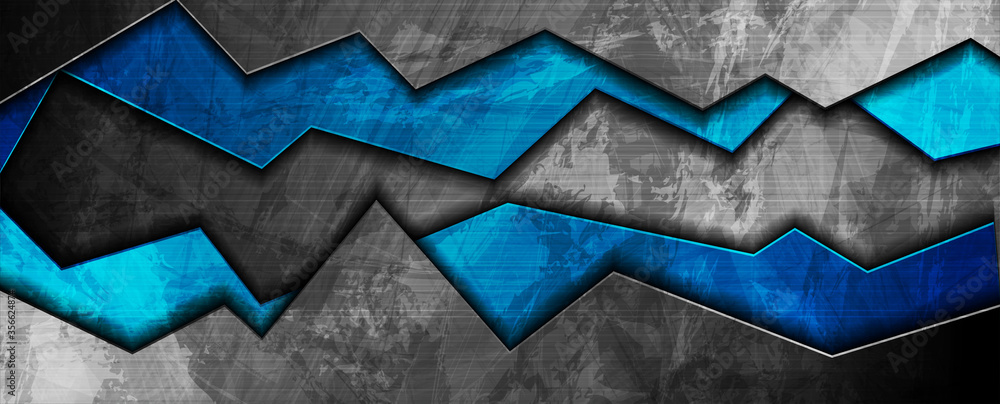 Abstract grey and blue grunge corporate material texture background. Vector design
