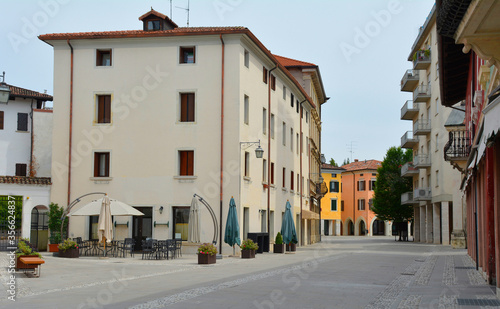 Historic buildings in the centre of Spilimbergo in the Udine province of northern Italy  © dragoncello