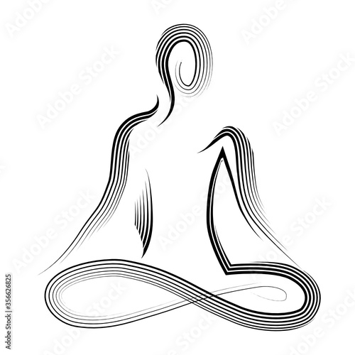abstract meditating person