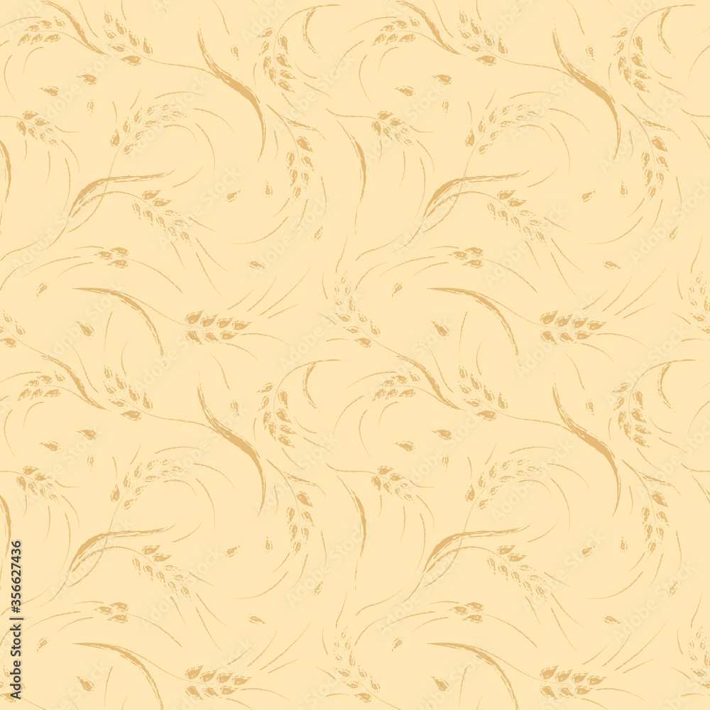 Pattern with grains of cereals, spikelets of wheat. Seamless texture. Pattern with grains of cereals, spikelets of wheat. Seamless texture.