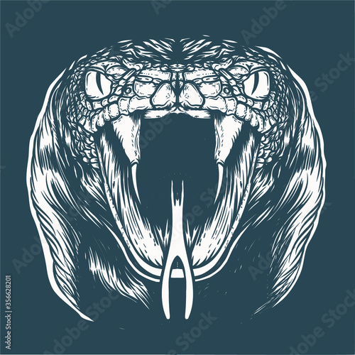 hand drawn snake cobra artwork illustration