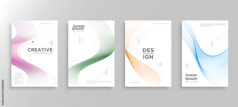 Set of four Minimal covers design. Colorful halftone gradients.modern background template design for web. Cool gradients. Future geometric patterns. Eps10 vector.