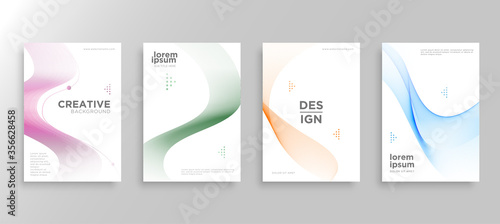 Set of four Minimal covers design. Colorful halftone gradients.modern background template design for web. Cool gradients. Future geometric patterns. Eps10 vector.