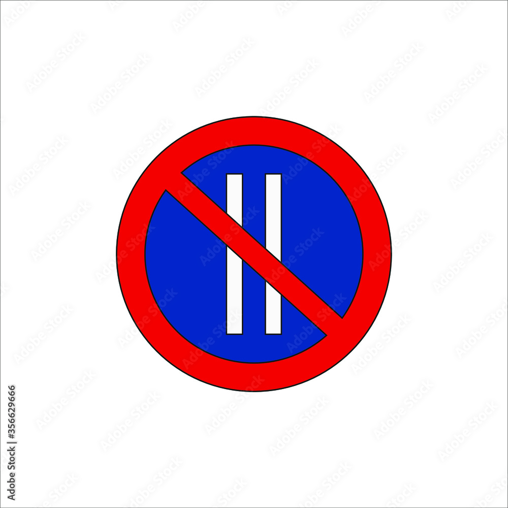 Prohibited parking traffic signs icons. illustration for web and mobile design. Prohibited parking traffic signs icons. illustration for web and mobile design.