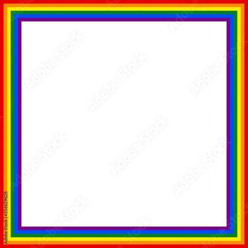 Flag LGBT icon, squared frame. Template design, vector illustration. Love wins. LGBT logo symbol in rainbow colors. Gay pride collection.