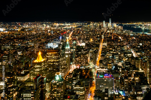 Times Square, featured with Broadway Theaters and animated LED signs, is a symbol of New York City and the United States in Manhattan, New York City. 
