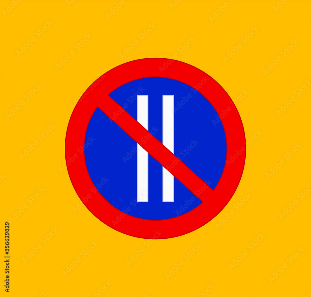 Prohibited parking traffic signs icons. illustration for web and mobile design.