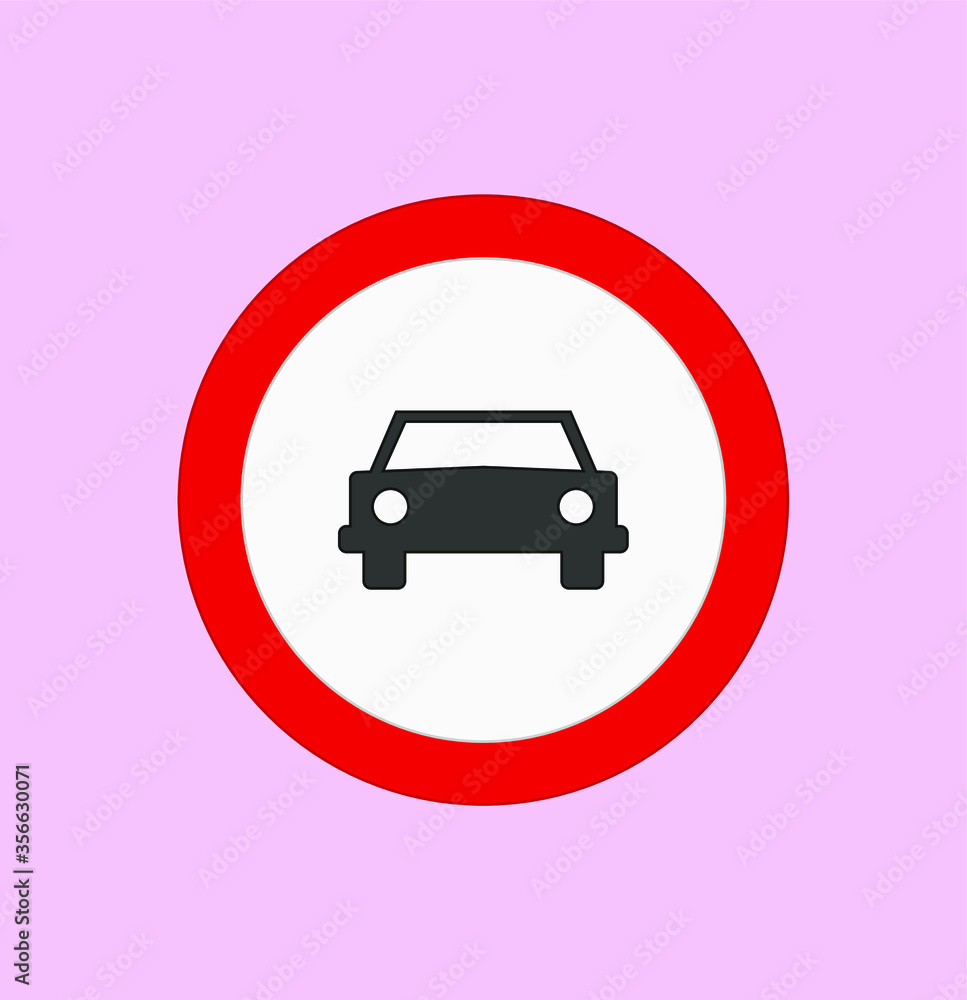 icons of traffic signs of prohibited entry to cars. illustration for web and mobile design.