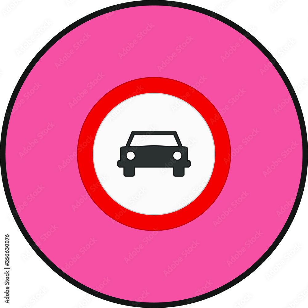 icons of traffic signs of prohibited entry to cars. illustration for web and mobile design.