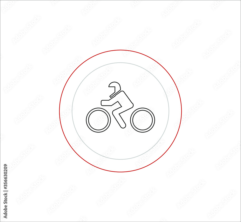 icons of traffic signs of prohibited entry to motorcycles. illustration for web and mobile design.