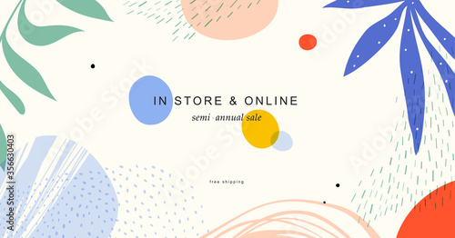 Abstract creative universal artistic template. Good for email header, social media post, AD, event and page cover, banner, background, brand identity, business card, poster, brochure and other graphic