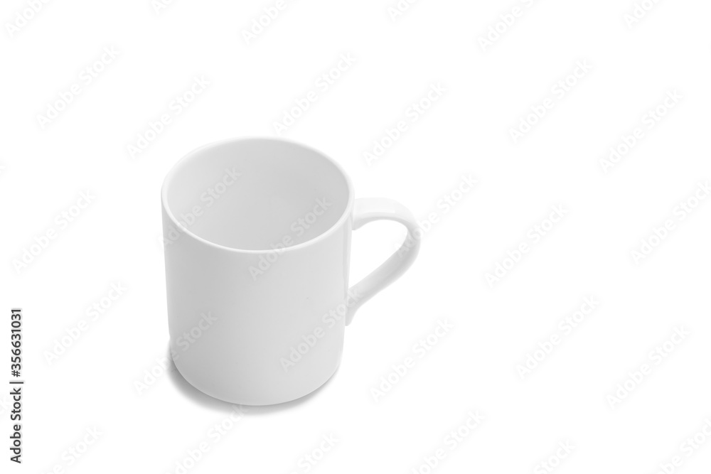 White mug, cup with clipping path on isolated white White mug, cup with clipping path on isolated white