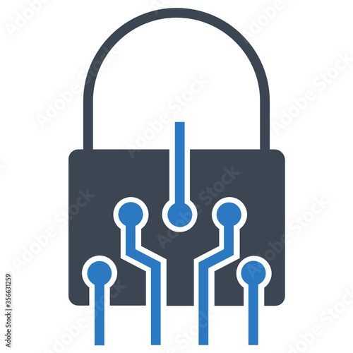 Secure IOT Connectivity Concept, Data Protection Padlock Digital Encrypted communication vector icon design