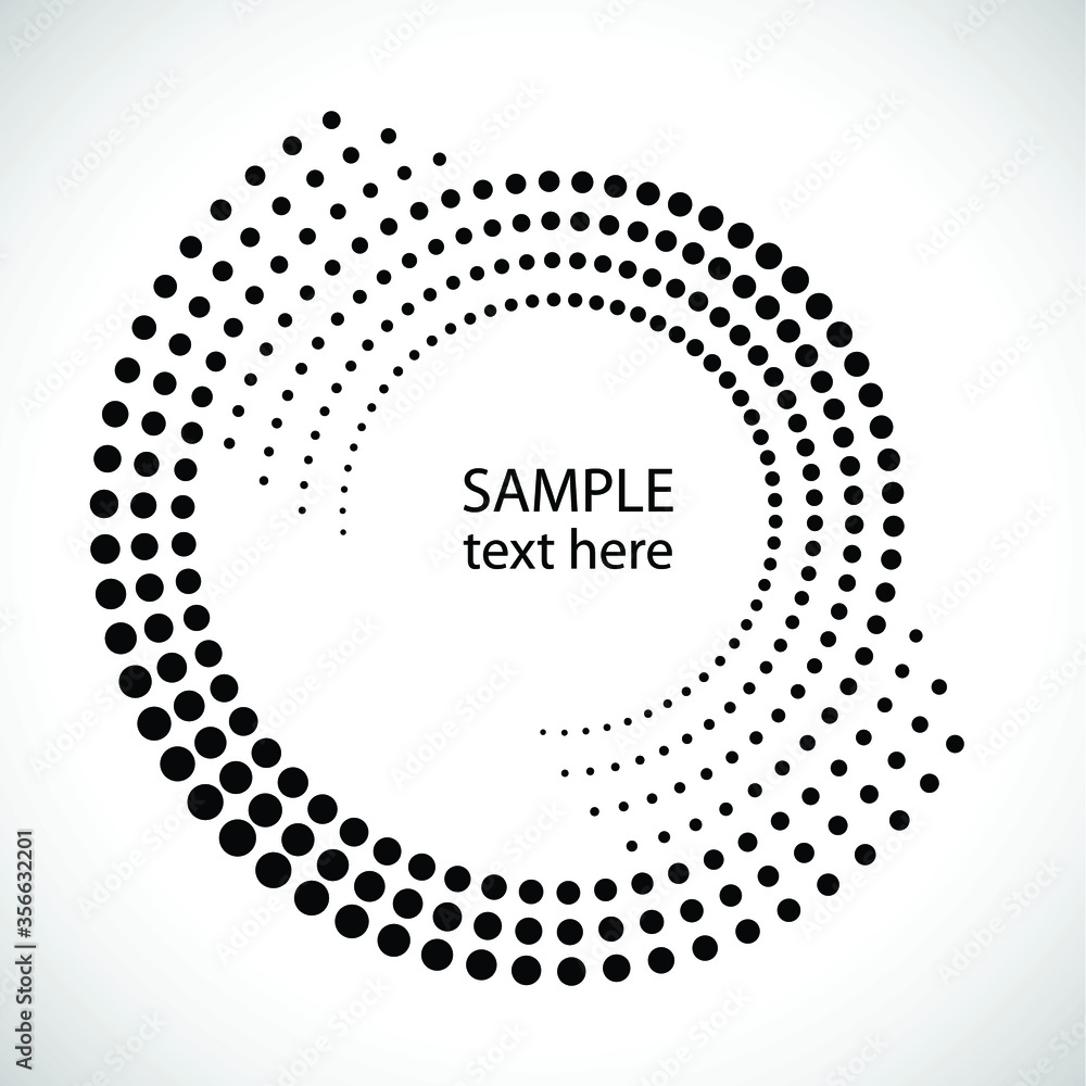Halftone dots in circle form. round logo . vector dotted frame . design element Halftone dots in circle form. round logo . vector dotted frame . design element