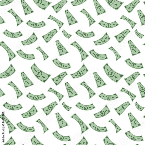 Seamless money rain pattern.