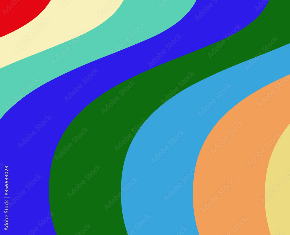 Colorful background with waves in a flat style. Vector graphics. Colorful background with waves in a flat style. Vector graphics.