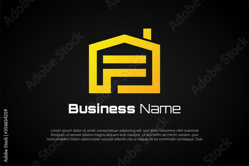 Logo Template Building Monogram F