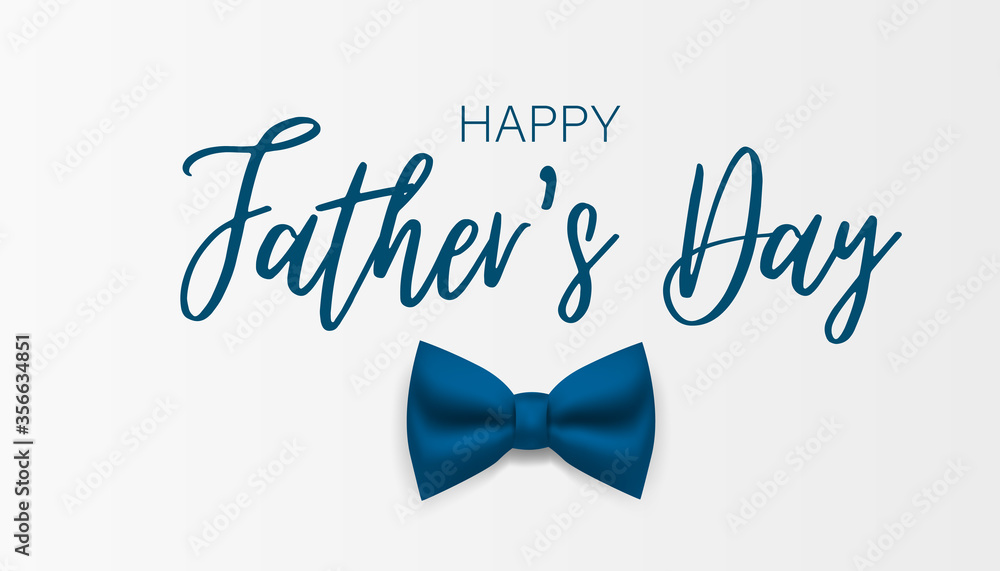 Happy Father's day banner. Simple vector with blue bow tie. Stock ...