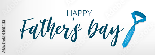 Father's day banner. Realistic vector with necktie and lettering.