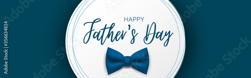 Father's day banner. Realistic vector with a bow.