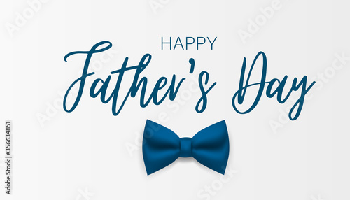 Happy Father's day banner. Simple vector with blue bow tie.