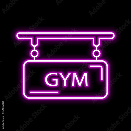 Gym logo icon. Glowing sign logo vector