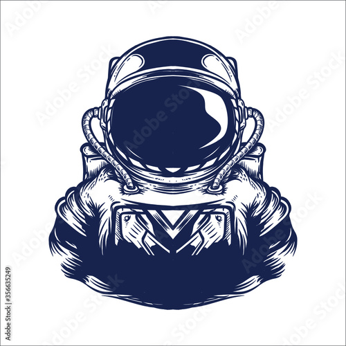 hand drawn astronaut artwork illustration