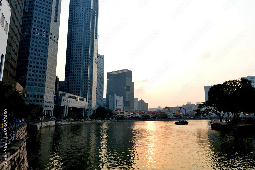 Fototapeta premium Singapore, beautiful city of Sigapur, beautiful building, business, city, sea, beach, tourism, green city, travel, inception, hotels,