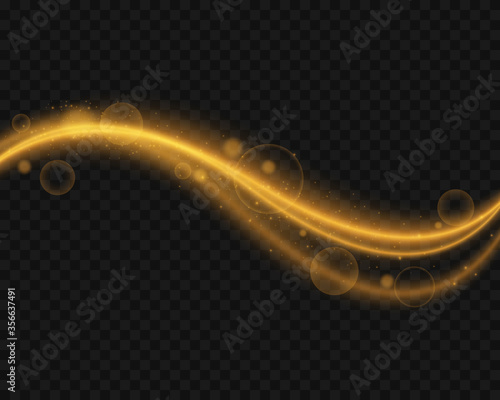 Gold Waves.Ligth effects.