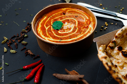 Photography Indian food and spicy spices, stylish photos for the menu