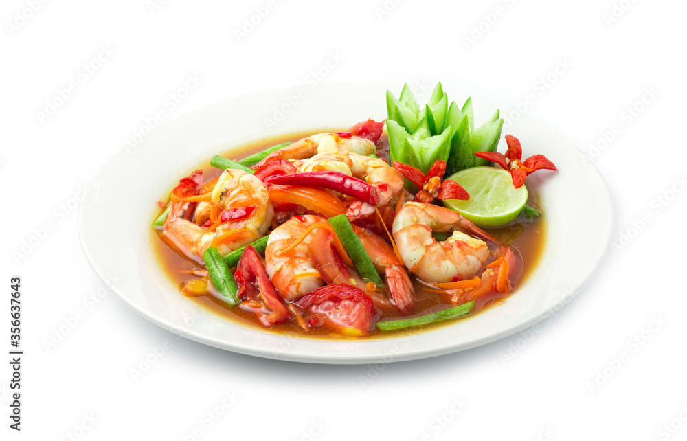 Shrimps boiled Spicy Salad in pickled fish sauce Shrimps boiled Spicy Salad in pickled fish sauce