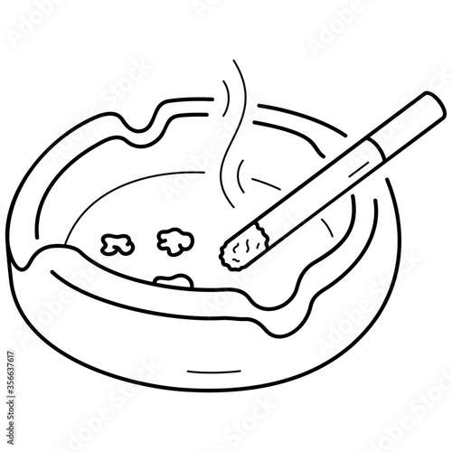 Ashtray and cigarette