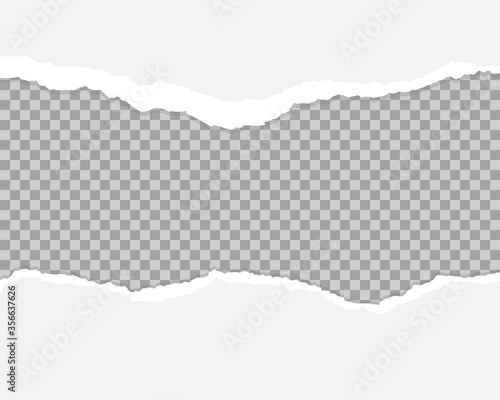 White and gray realistic horizontal paper photo