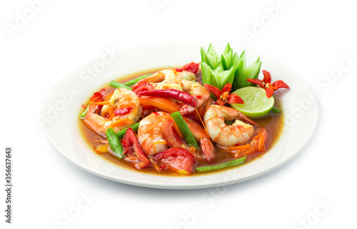 Shrimps boiled Spicy Salad in pickled fish sauce