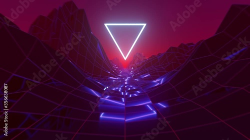 retro futuristic synthwave landscape