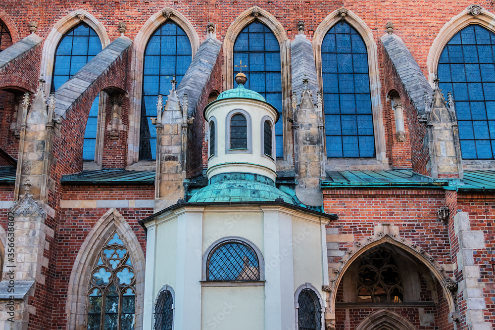 View of Cathedral of St. John the Baptist (1272 - 1341) in Wrocław. Cathedral located in the Tumski Island (