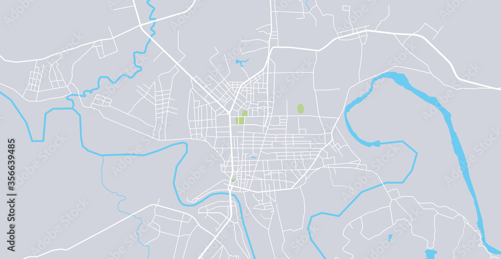 Urban vector city map of Kon Tum, Vietnam