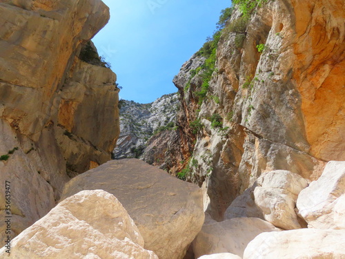 big rocks at gola gorropu, sardinia photo