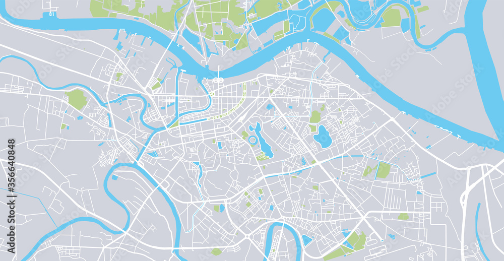 Urban vector city map of Hai Phong, Vietnam