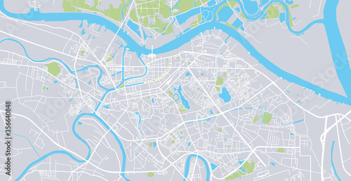 Urban vector city map of Hai Phong, Vietnam