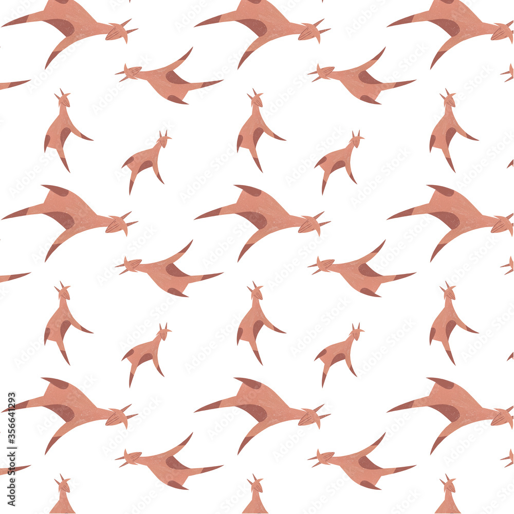 Seamless pattern with red goats. Seamless pattern with red goats.