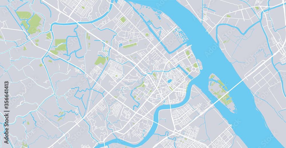 Fototapeta premium Urban vector city map of Can Tho, Vietnam